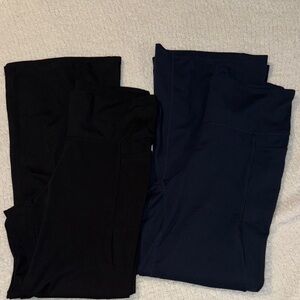 2 Jockey Flare Leggings Black and Navy